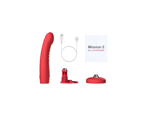 Заказать Красный вибратор Mission 2 с технологией Touch-Sense - 20 см.