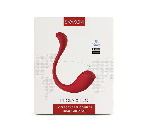 Красный интерактивный вибромассажер Phoenix Neo