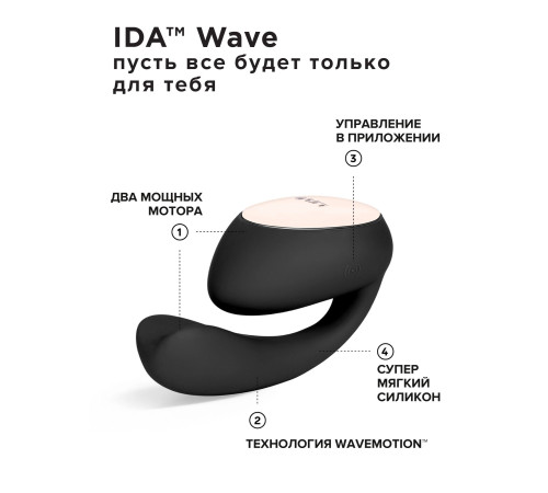 Черный вибратор с управлением через приложение Lelo Ida Wave