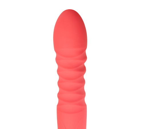 Коралловый вибратор Flox с возвратно-поступательными движениями - 21,5 см.