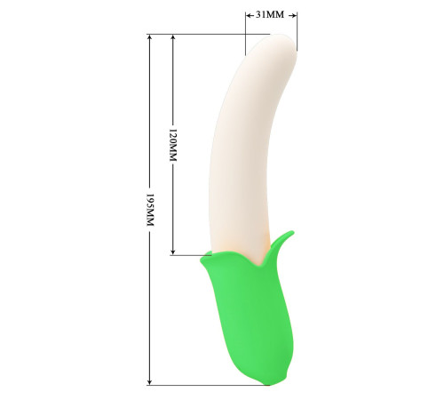 Силиконовый вибратор Banana Knight - 19,5 см.