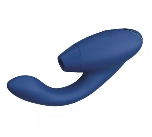 Синий вибратор Womanizer Duo 2 с бесконтактной клиторальной стимуляцией