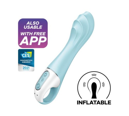 Голубой вибромассажер Air Pump Vibrator 5+ - 21 см. Голубой вибромассажер Air Pump Vibrator 5+ - 21 см.