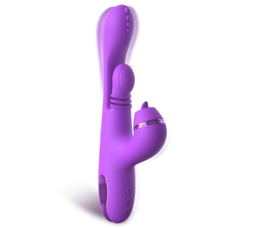 Фиолетовый вибратор с тройной стимуляцией Intimotion Pulse Pro - 24 см.