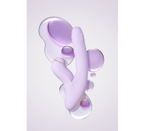Сиреневый вибромассажер со съёмным клиторальным пульсатором DuoGlow