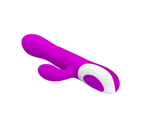 Лиловый вибратор Douglas с клиторальным отростком и функцией расширения - 24,9 см.