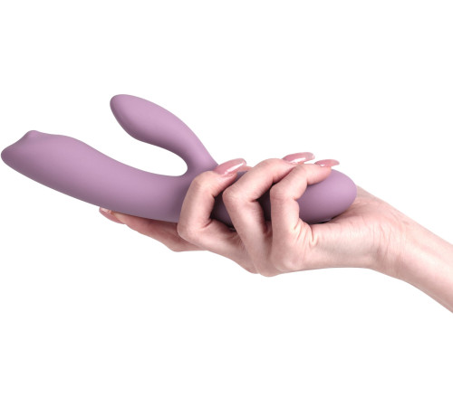 Сиреневый интерактивный вибратор-кролик Trysta Neo с шариком для зоны G - 18,4 см.