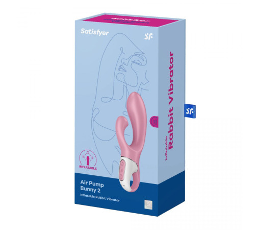 Розовый вибратор-кролик с расширением Air Pump Bunny 2 - 20,4 см.