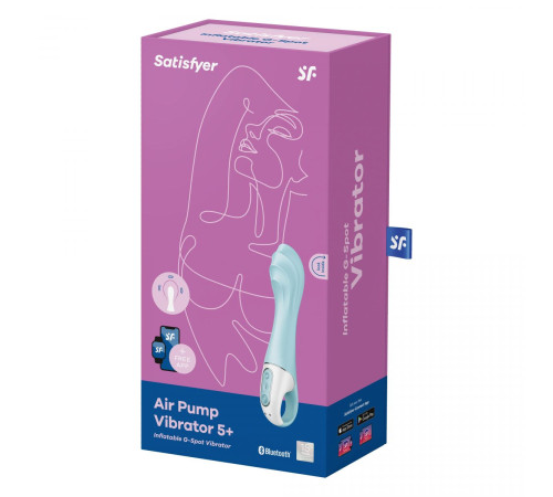 Голубой вибромассажер Air Pump Vibrator 5+ - 21 см. Голубой вибромассажер Air Pump Vibrator 5+ - 21 см.
