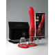 Заказать Красный двухсторонний вибростимулятор Ultimate Pleasure 24K Gold Luxury Edition - 25 см.