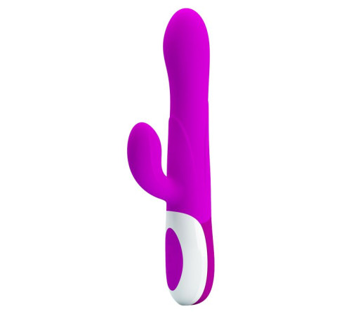 Лиловый вибратор Douglas с клиторальным отростком и функцией расширения - 24,9 см.