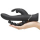 Заказать Черный перезаряжаемый вибратор Triple Curve Rechargeable Rabbit Vibrator - 25,4 см.