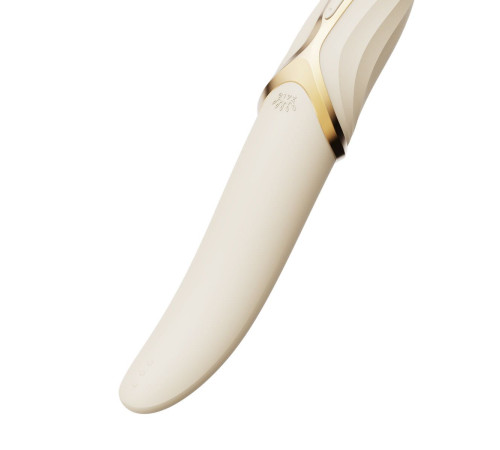 Бежевый вибростимулятор с имитацией оральных ласк и функцией нагрева Eve