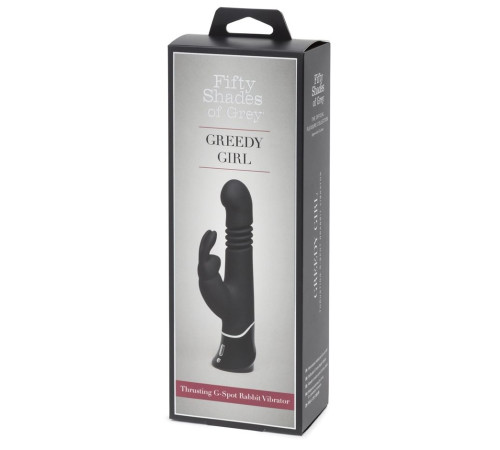 Черный хай-тек вибратор Greedy Girl Thrusting Rabbit Vibrator - 22,8 см. Черный хай-тек вибратор Greedy Girl Thrusting Rabbit Vibrator - 22,8 см.