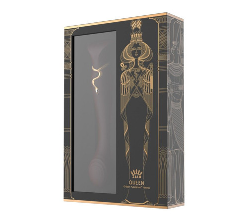 Бордовый вибромассажёр с дополнительной насадкой Queen - 21,6 см.