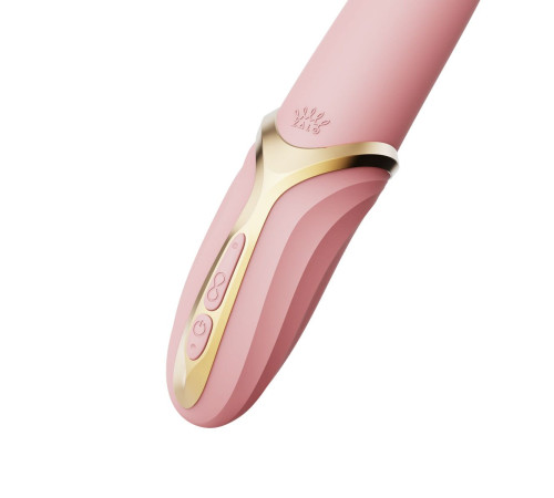 Розовый вибростимулятор с имитацией оральных ласк и функцией нагрева Eve