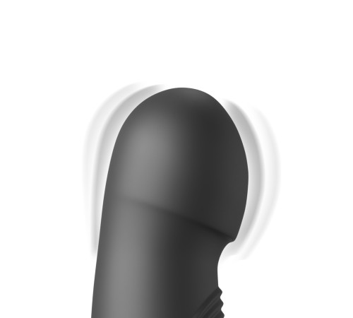 Черный вибратор с функцией фрикций Pogo Thruster - 23,5 см.