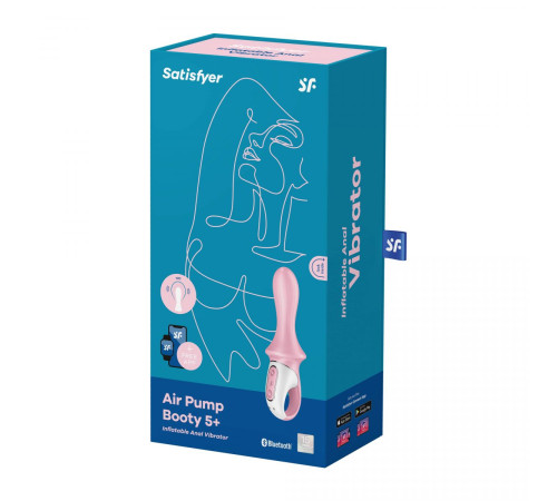 Розовый вибромассажер Air Pump Booty 5+ - 18,1 см.