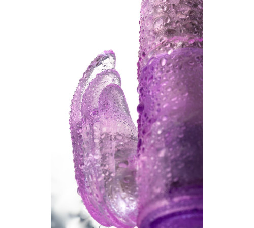 Фиолетовый вибратор High-Tech fantasy с клиторальным лепестком - 21 см.