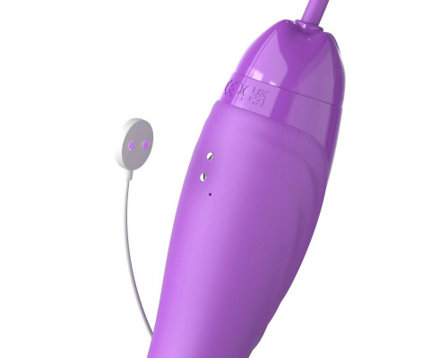 Заказать Сиреневый вибростимулятор с помпой и имитатором языка Her Ultimate Pleasure Max