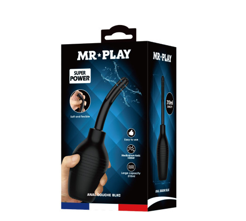 Черный анальный душ с гибким наконечником