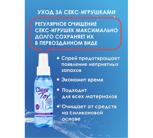 Очищающий спрей Clear Toy с антимикробным эффектом - 100 мл. Очищающий спрей Clear Toy с антимикробным эффектом - 100 мл.