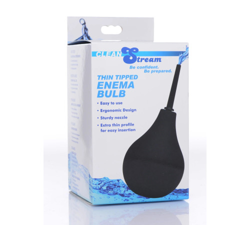 Черный анальный душ Thin Tip Enema Bulb