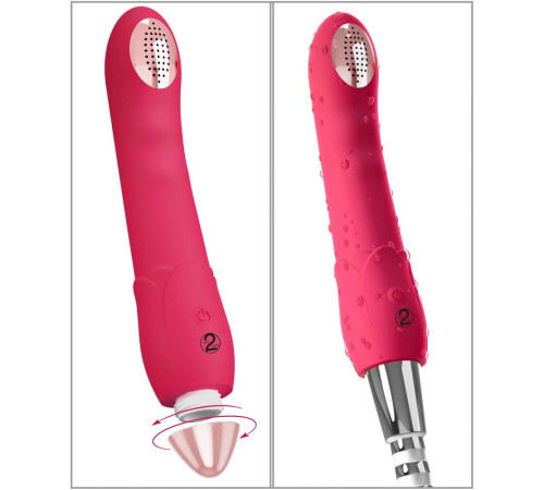 Малиновая насадка на душ с вибрацией Showers to orgasm - 20,1 см.