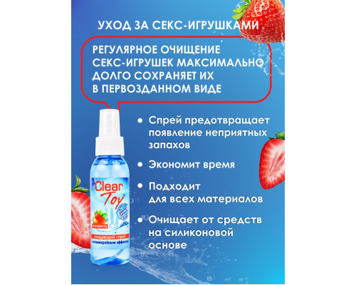 Заказать Очищающий спрей для игрушек Clear Toy Strawberry - 100 мл. Заказать Очищающий спрей для игрушек Clear Toy Strawberry - 100 мл.