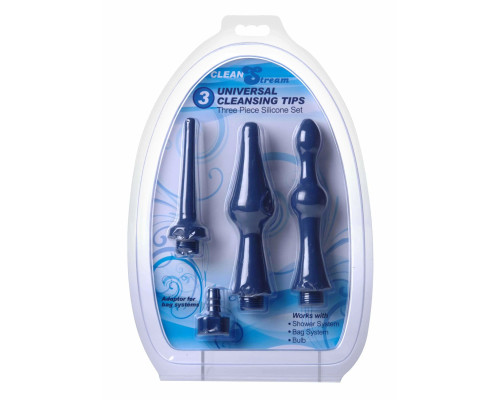 Заказать Набор из 3 универсальных насадок для анального душа Universal 3 Piece Silicone Enema Attachment Set