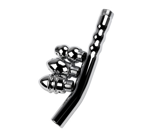 Металлический анальный душ с тремя насадками