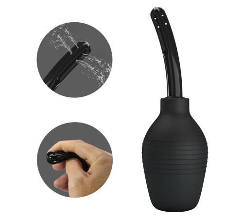 Черный анальный душ с гибким наконечником