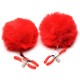 Заказать Красные зажимы на соски с помпонами Pom Pom