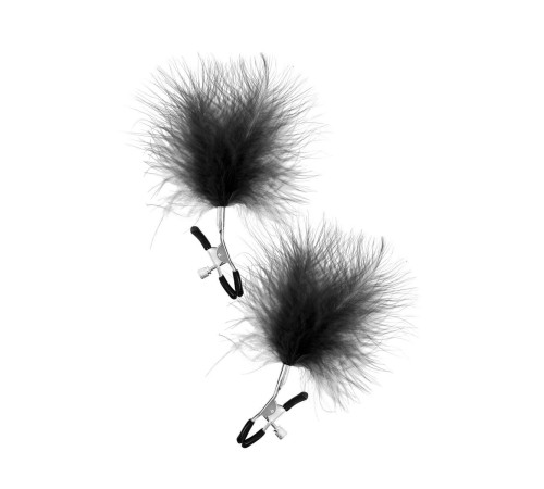 Зажимы на соски с черными пуховыми кисточками Sweet Caress Feather Nipple Clumps