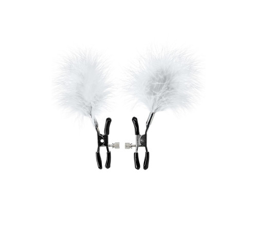 Зажимы для сосков TOYFA Theatre с белым пухом
