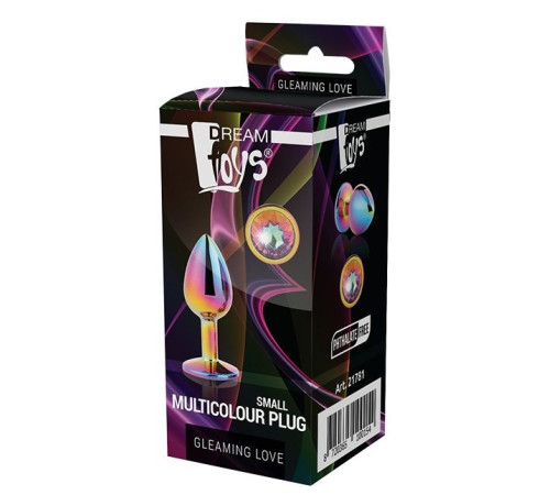 Голографическая анальная втулка с радужным кристаллом - 7,1 см.