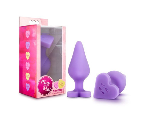 Заказать Фиолетовая анальная пробка Naughty Candy Heart Do Me Now - 8,9 см.