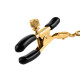Заказать Чёрные с золотом зажимы на соски Gold Chain Nipple Clamps