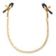 Заказать Чёрные с золотом зажимы на соски Gold Chain Nipple Clamps