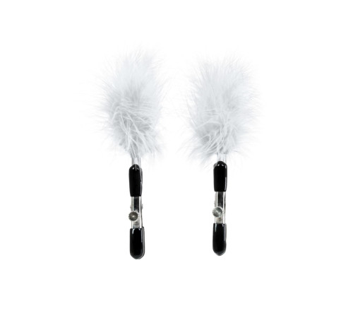 Зажимы для сосков TOYFA Theatre с белым пухом