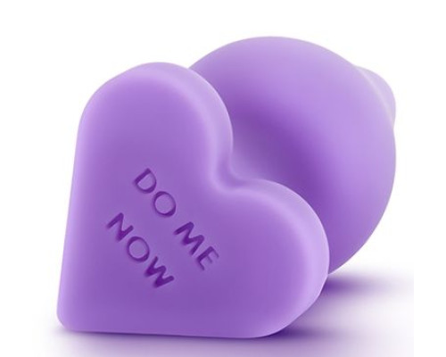 Заказать Фиолетовая анальная пробка Naughty Candy Heart Do Me Now - 8,9 см.