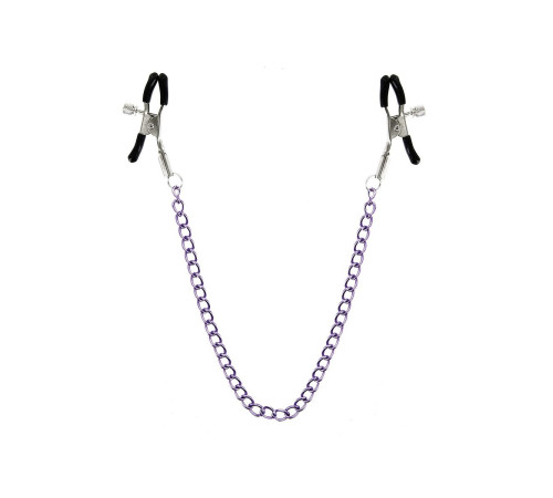 Зажимы для сосков с фиолетовой цепочкой Sweet Caress Nipple Chain
