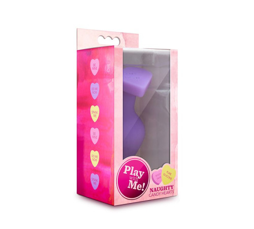 Фиолетовая анальная пробка Naughty Candy Heart Do Me Now - 8,9 см.