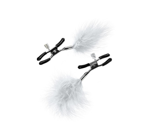 Зажимы для сосков TOYFA Theatre с белым пухом