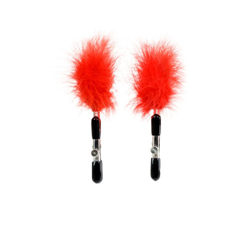 Зажимы для сосков с красным пухом Theatre