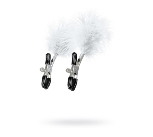 Зажимы для сосков TOYFA Theatre с белым пухом