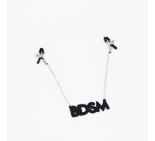Зажимы на соски с кожаной подвеской BDSM