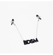 Зажимы на соски с кожаной подвеской BDSM