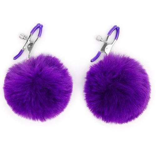 Зажимы для сосков с фиолетовым пушком