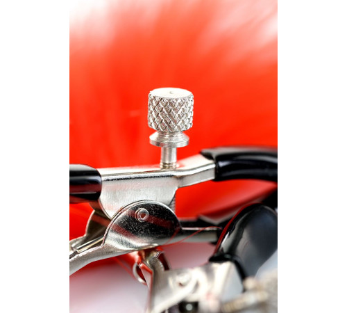 Зажимы для сосков с красным пухом Theatre